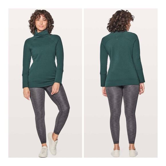 Lululemon To You Terry Sweatshirt Tunic Kangaroo Pocket in Submarine - Size 10 - Picture 12 of 12